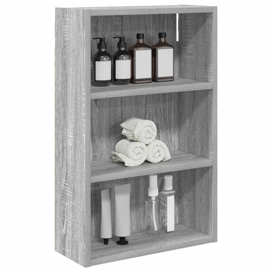 Badkamer wandkast met plank Grijze Sonoma 40 x 16 x 62,5 cm