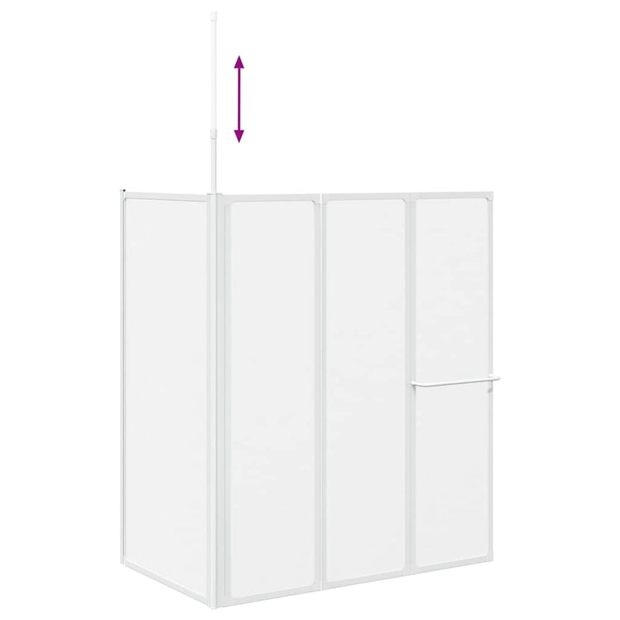 Bad Scheidingswand Mat 120 x 70 x 137 cm Aluminium & PP Paneel