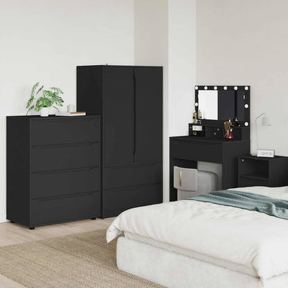 Opslagkasten 2 pcs Zwart 80 x 48 x 105 cm Bewerkt hout