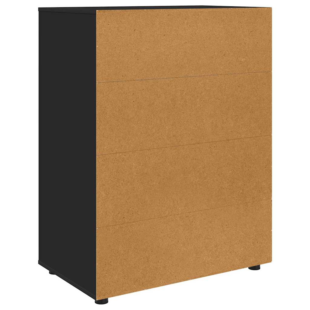 Opslagkasten 2 pcs Zwart 80 x 48 x 105 cm Bewerkt hout