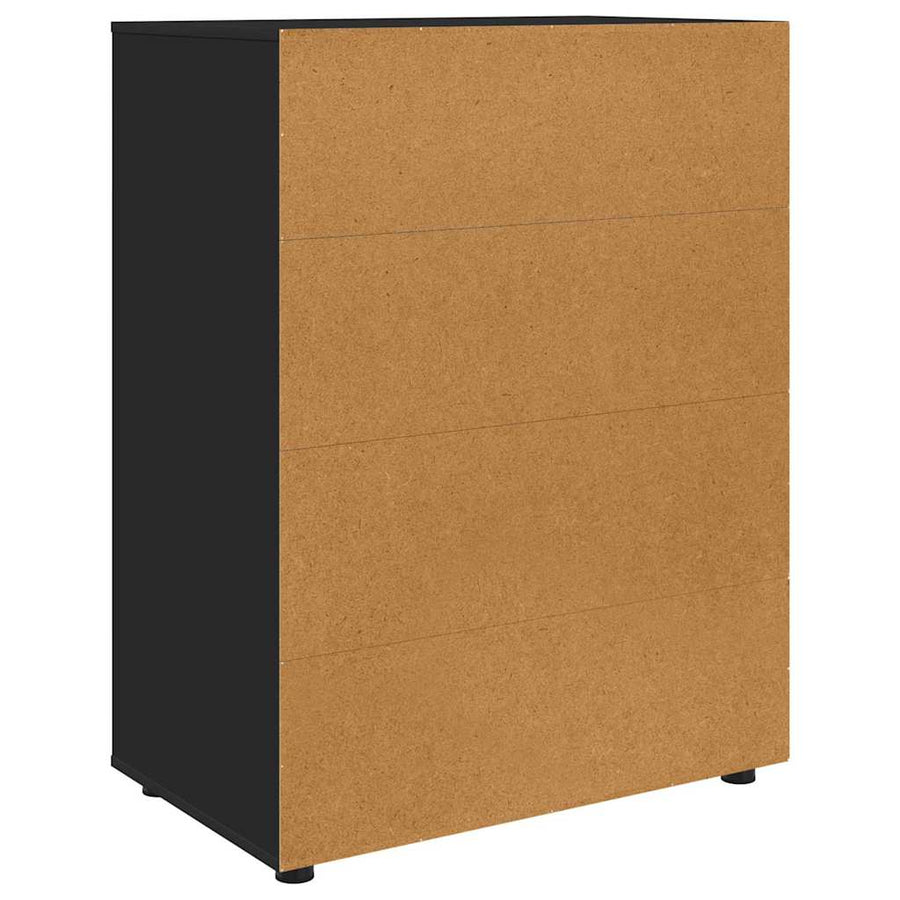 Opslagkasten 2 pcs Zwart 80 x 48 x 105 cm Bewerkt hout
