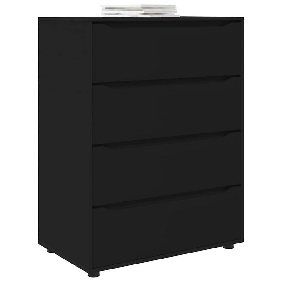 Opslagkasten 2 pcs Zwart 80 x 48 x 105 cm Bewerkt hout