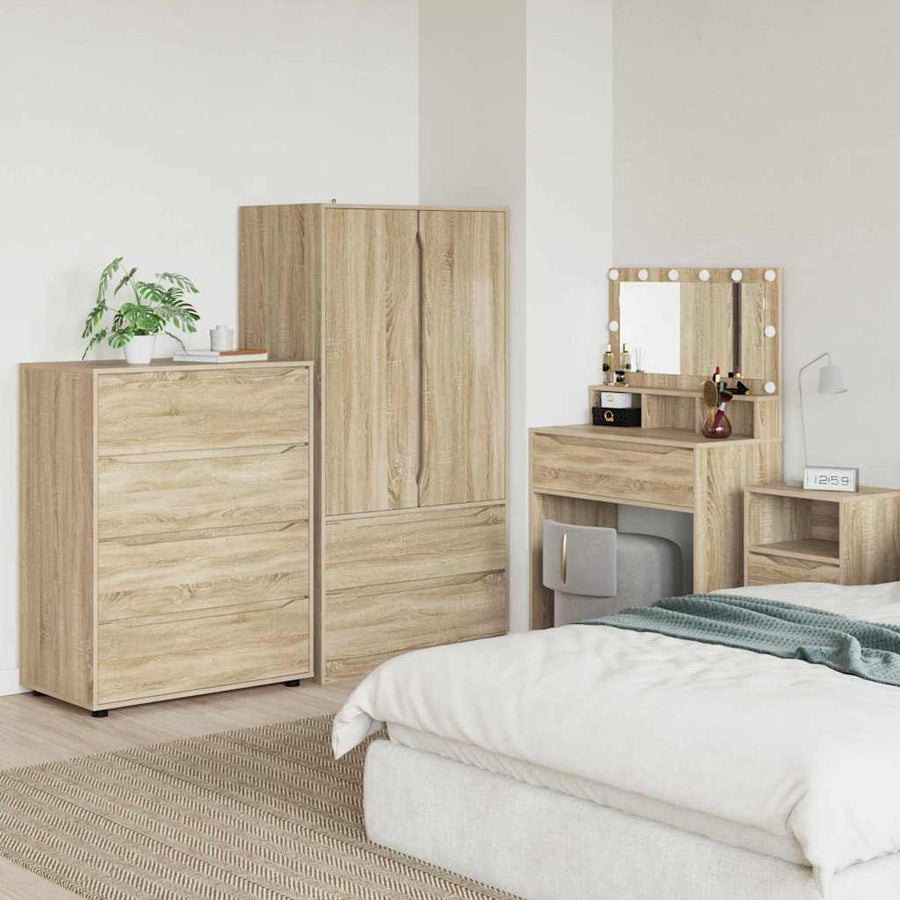 Opslagkasten 2 pcs Sonoma Eiken 80 x 48 x 105 cm Bewerkt hout