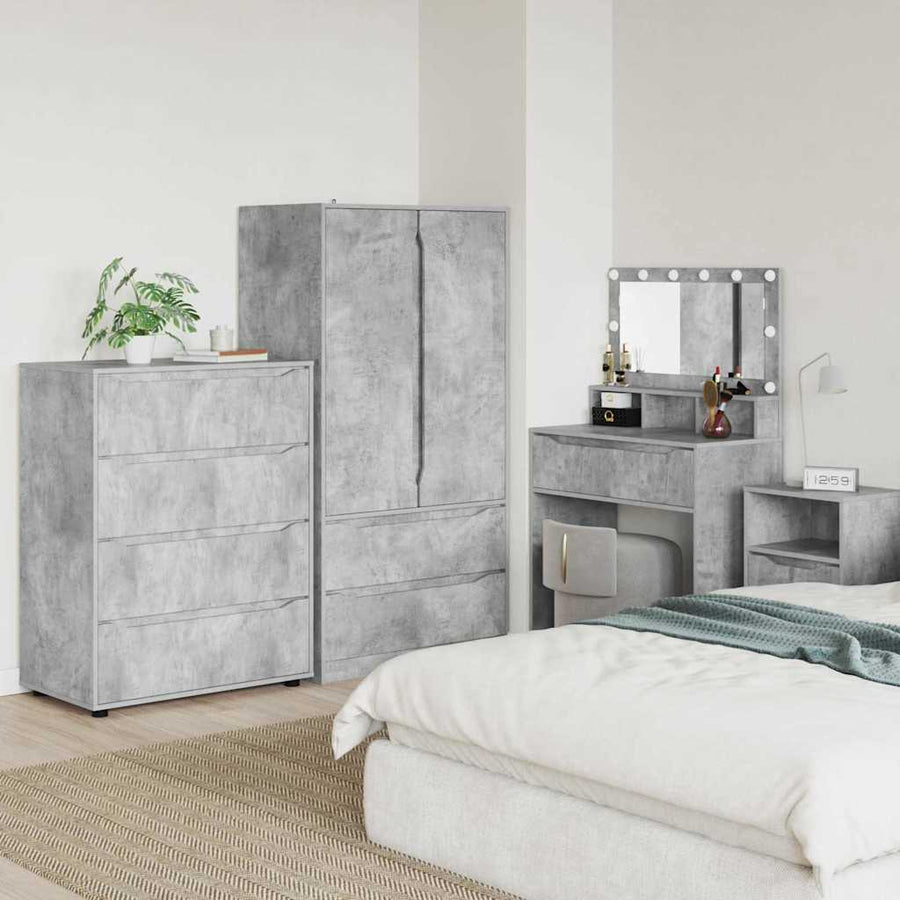 Opslagkasten 2 pcs Beton Grijs 80 x 48 x 105 cm Bewerkt hout