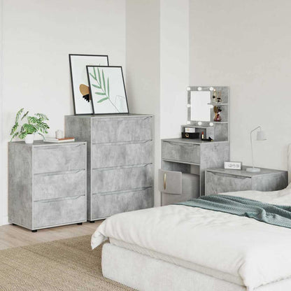 Opslagkasten 2 pcs Beton Grijs 80 x 48 x 105 cm Bewerkt hout