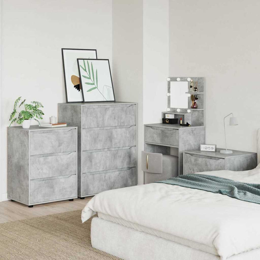 Opslagkasten 2 pcs Beton Grijs 80 x 48 x 105 cm Bewerkt hout