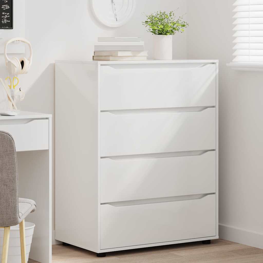Opslagkasten 2 pcs Hoogglans wit 80 x 48 x 105 cm Bewerkt hout