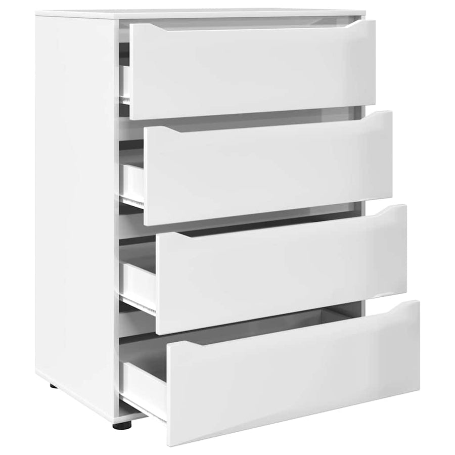 Opslagkasten 2 pcs Hoogglans wit 80 x 48 x 105 cm Bewerkt hout
