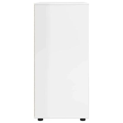 Opslagkasten 2 pcs Hoogglans wit 80 x 48 x 105 cm Bewerkt hout