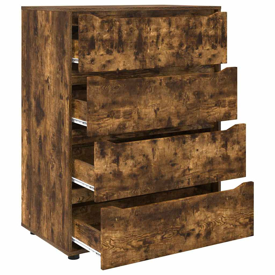 Opslagkasten 2 pcs Gerookt eiken 80 x 48 x 105 cm Bewerkt hout