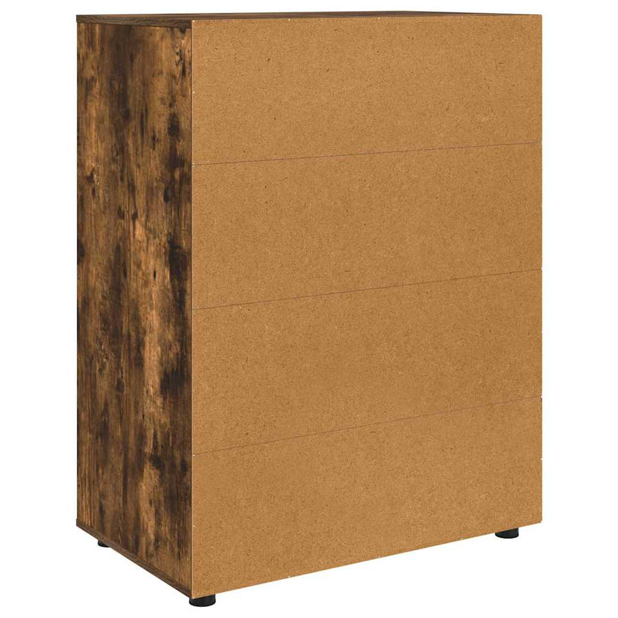 Opslagkasten 2 pcs Gerookt eiken 80 x 48 x 105 cm Bewerkt hout