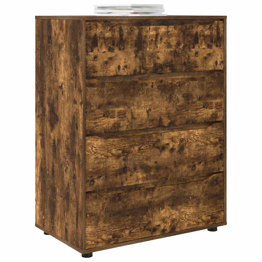 Opslagkasten 2 pcs Gerookt eiken 80 x 48 x 105 cm Bewerkt hout