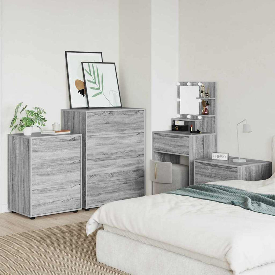Opslagkasten 2 pcs Grijs Sonoma 80 x 48 x 105 cm Bewerkt hout