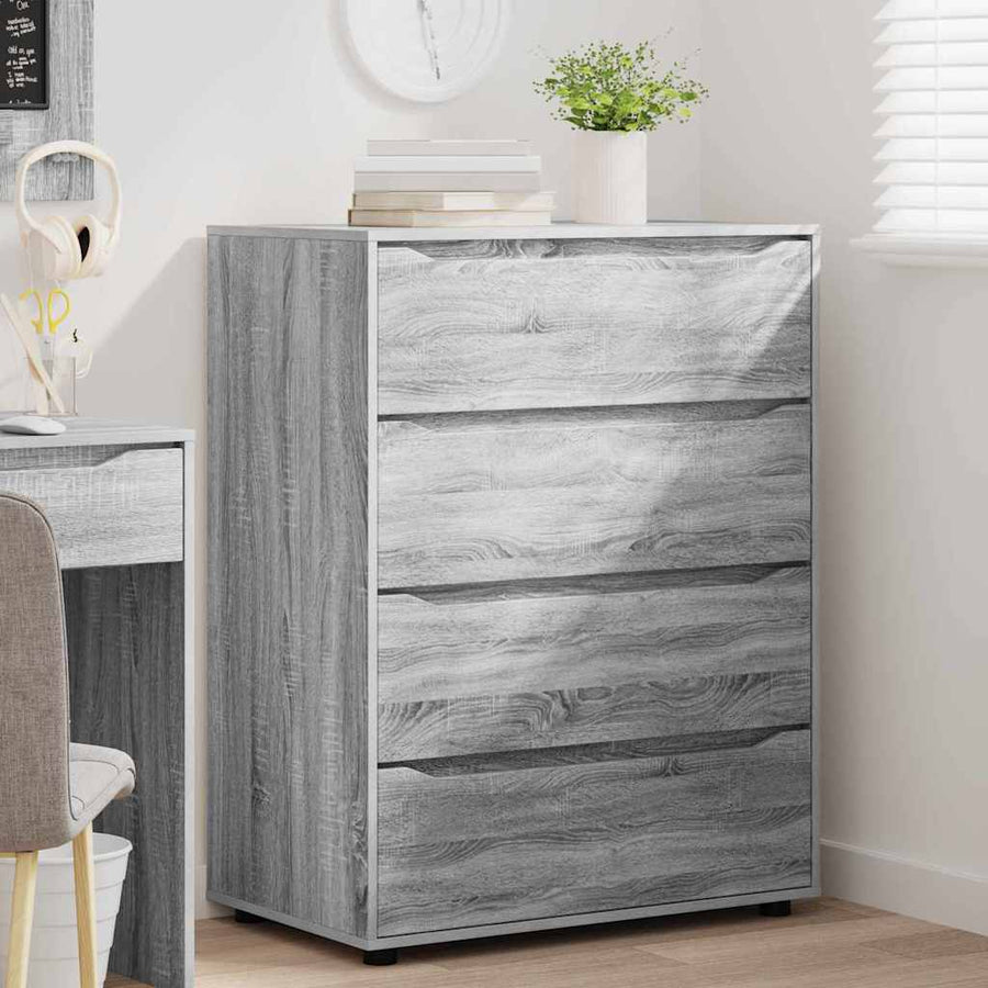 Opslagkasten 2 pcs Grijs Sonoma 80 x 48 x 105 cm Bewerkt hout