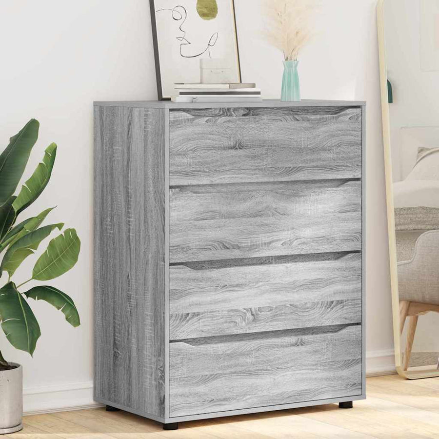 Opslagkasten 2 pcs Grijs Sonoma 80 x 48 x 105 cm Bewerkt hout
