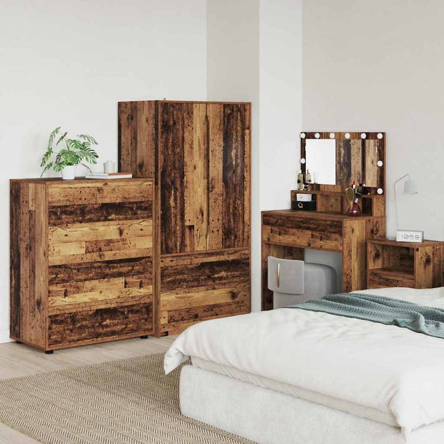 Opslagkasten 2 pcs Oud Hout 80 x 48 x 105 cm Bewerkt hout