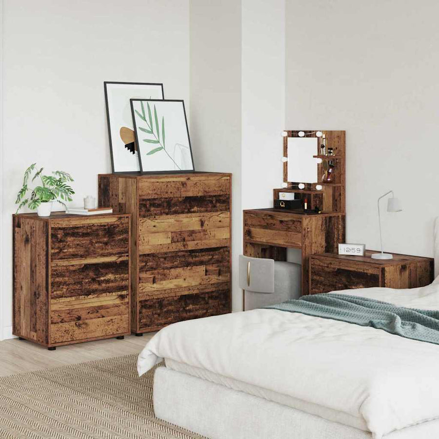 Opslagkasten 2 pcs Oud Hout 80 x 48 x 105 cm Bewerkt hout