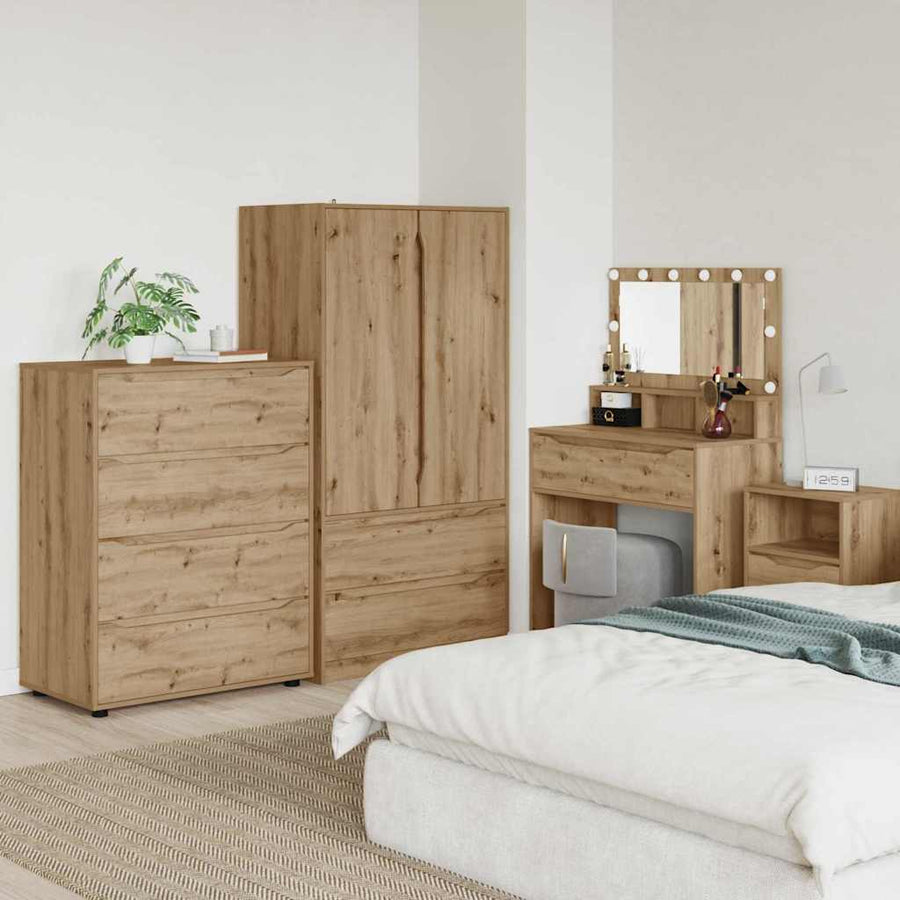 Opslagkasten 2 pcs Artisan Eiken 80 x 48 x 105 cm Bewerkt hout