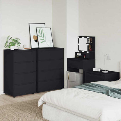 Opslagkasten 2 pcs Zwart 60 x 48 x 105 cm Bewerkt hout