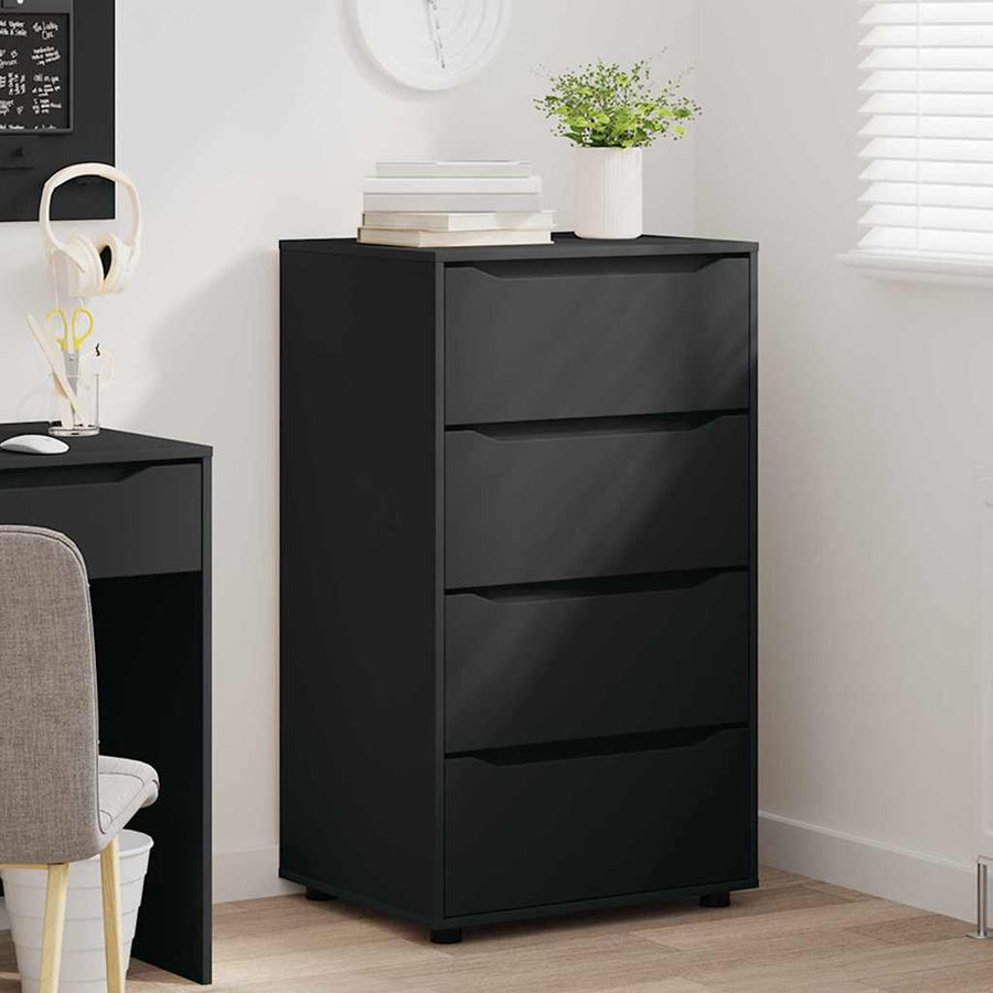 Opslagkasten 2 pcs Zwart 60 x 48 x 105 cm Bewerkt hout
