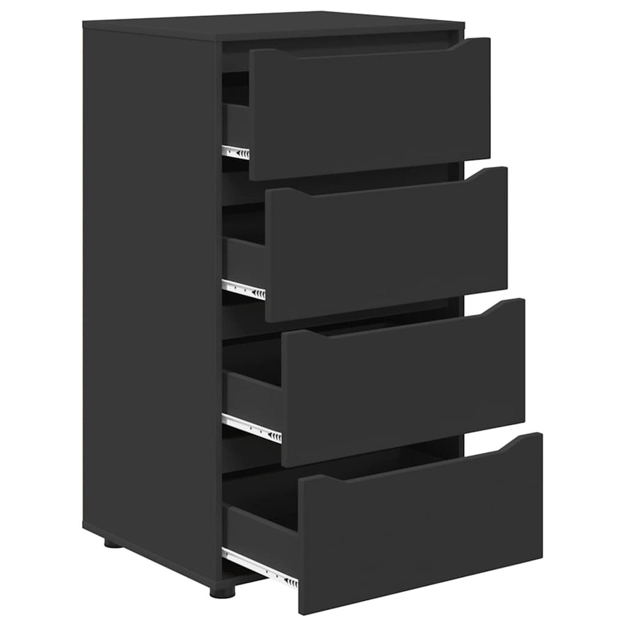 Opslagkasten 2 pcs Zwart 60 x 48 x 105 cm Bewerkt hout