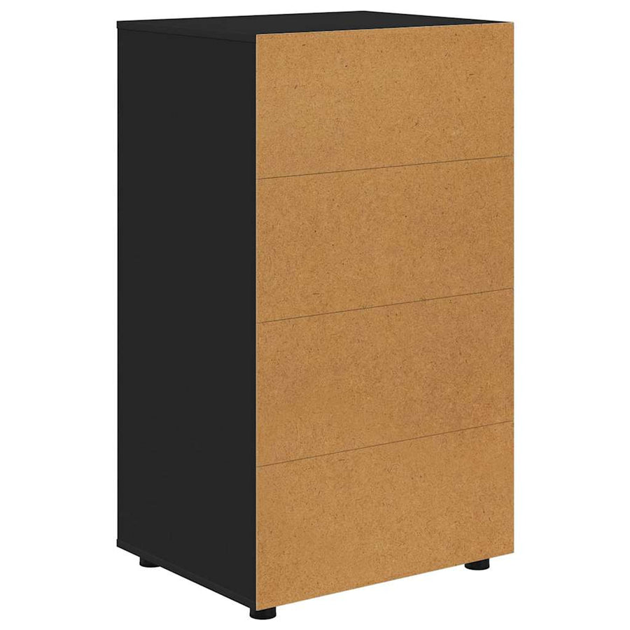 Opslagkasten 2 pcs Zwart 60 x 48 x 105 cm Bewerkt hout