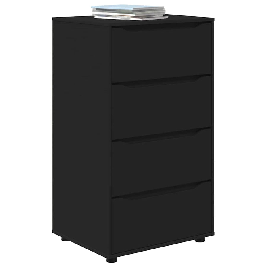 Opslagkasten 2 pcs Zwart 60 x 48 x 105 cm Bewerkt hout