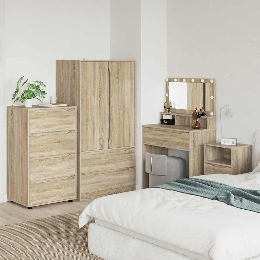Opslagkasten 2 pcs Sonoma Eiken 60 x 48 x 105 cm Bewerkt hout