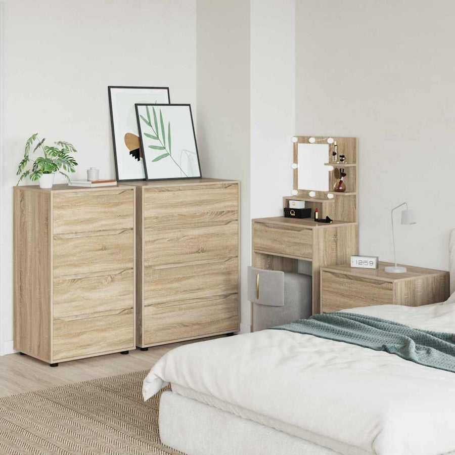 Opslagkasten 2 pcs Sonoma Eiken 60 x 48 x 105 cm Bewerkt hout