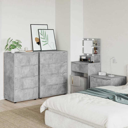 Opslagkasten 2 pcs Beton Grijs 60 x 48 x 105 cm Bewerkt hout