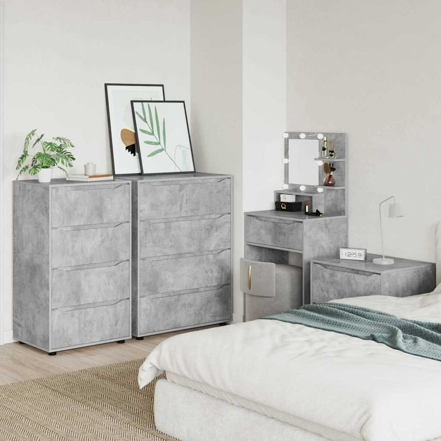 Opslagkasten 2 pcs Beton Grijs 60 x 48 x 105 cm Bewerkt hout