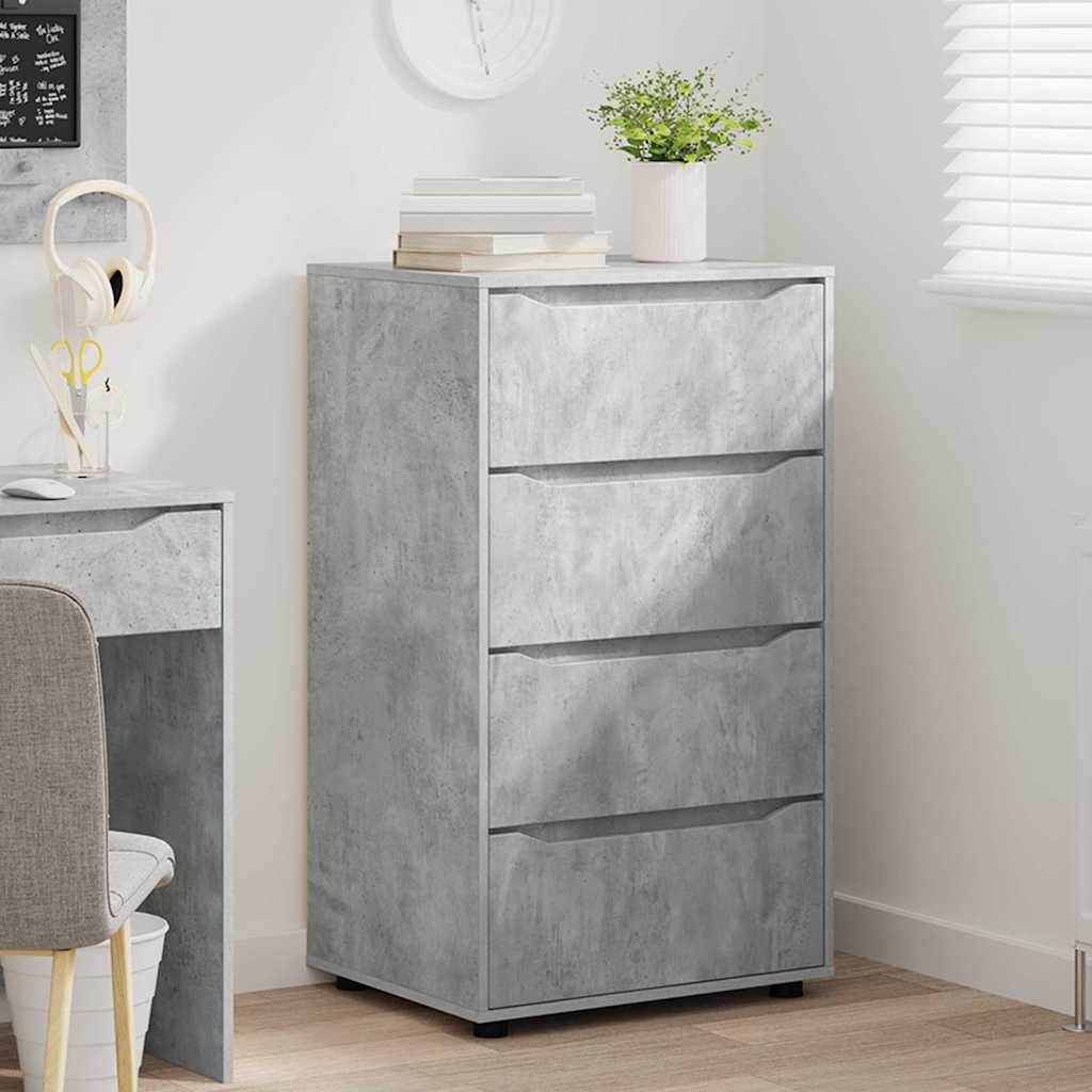 Opslagkasten 2 pcs Beton Grijs 60 x 48 x 105 cm Bewerkt hout