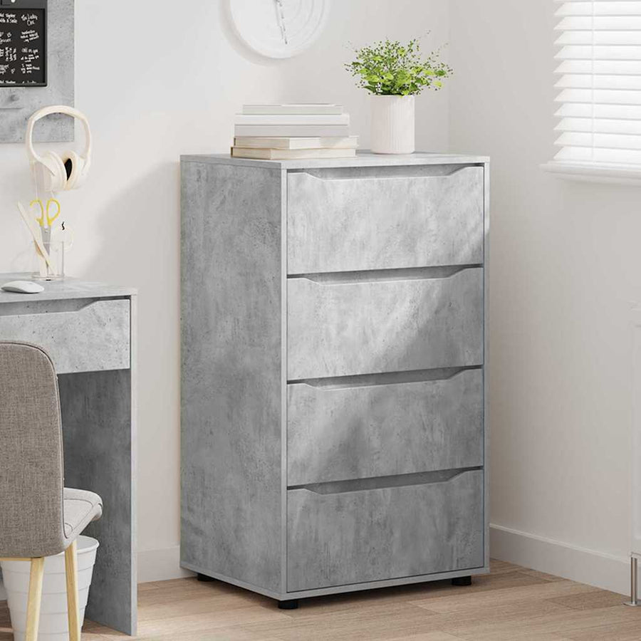 Opslagkasten 2 pcs Beton Grijs 60 x 48 x 105 cm Bewerkt hout