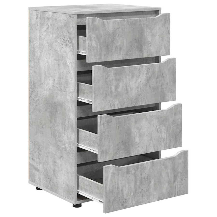 Opslagkasten 2 pcs Beton Grijs 60 x 48 x 105 cm Bewerkt hout