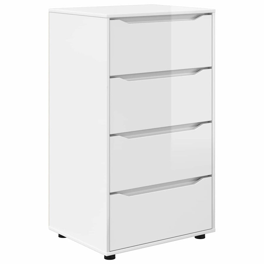Opslagkasten 2 pcs Hoogglans wit 60 x 48 x 105 cm Bewerkt hout
