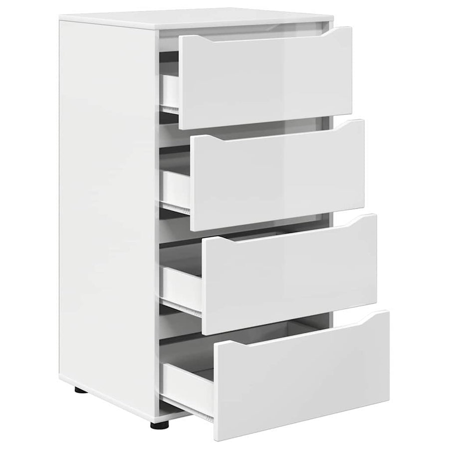 Opslagkasten 2 pcs Hoogglans wit 60 x 48 x 105 cm Bewerkt hout