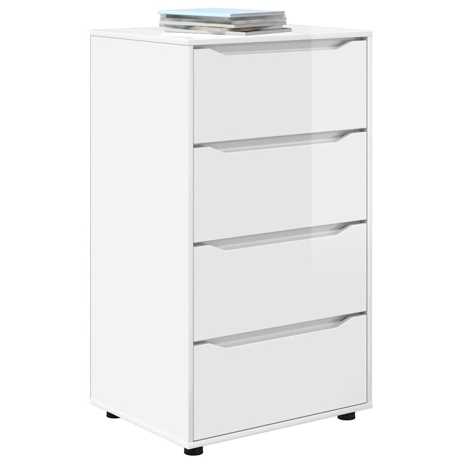 Opslagkasten 2 pcs Hoogglans wit 60 x 48 x 105 cm Bewerkt hout