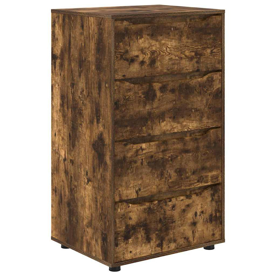 Opslagkasten 2 pcs Gerookt eiken 60 x 48 x 105 cm Bewerkt hout