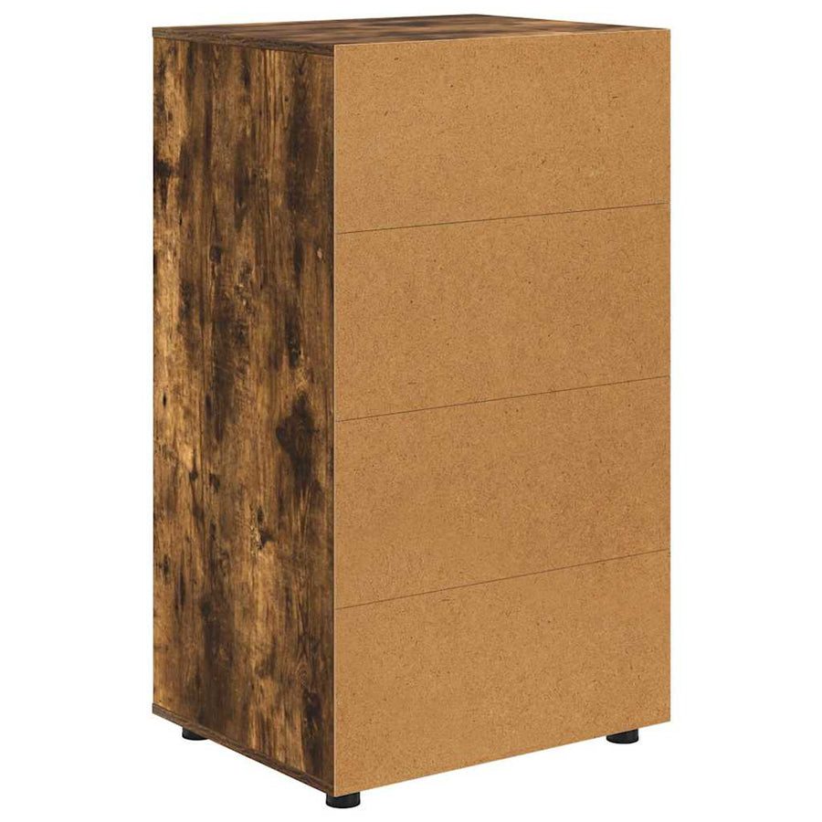 Opslagkasten 2 pcs Gerookt eiken 60 x 48 x 105 cm Bewerkt hout