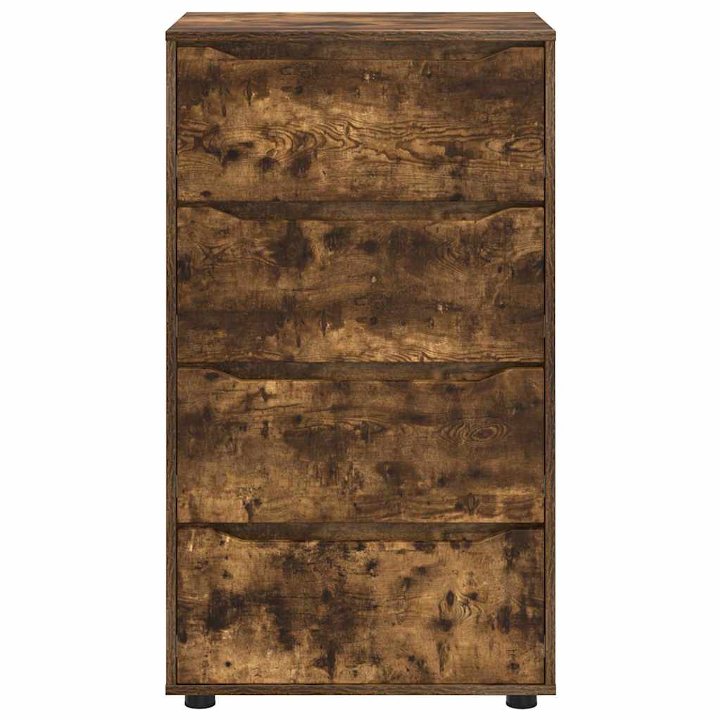 Opslagkasten 2 pcs Gerookt eiken 60 x 48 x 105 cm Bewerkt hout
