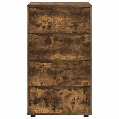 Opslagkasten 2 pcs Gerookt eiken 60 x 48 x 105 cm Bewerkt hout