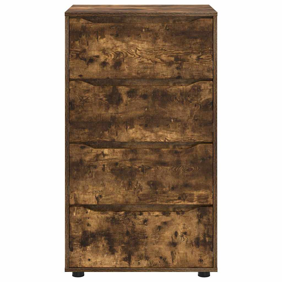 Opslagkasten 2 pcs Gerookt eiken 60 x 48 x 105 cm Bewerkt hout