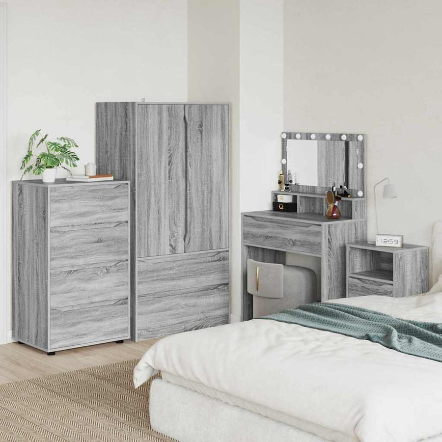 Opslagkasten 2 pcs Grijs Sonoma 60 x 48 x 105 cm Bewerkt hout