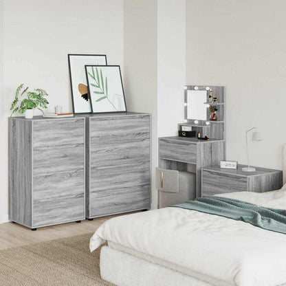 Opslagkasten 2 pcs Grijs Sonoma 60 x 48 x 105 cm Bewerkt hout