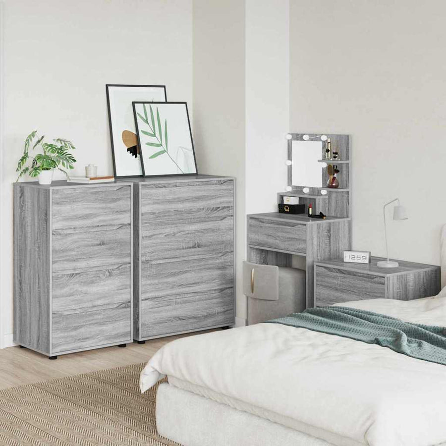Opslagkasten 2 pcs Grijs Sonoma 60 x 48 x 105 cm Bewerkt hout
