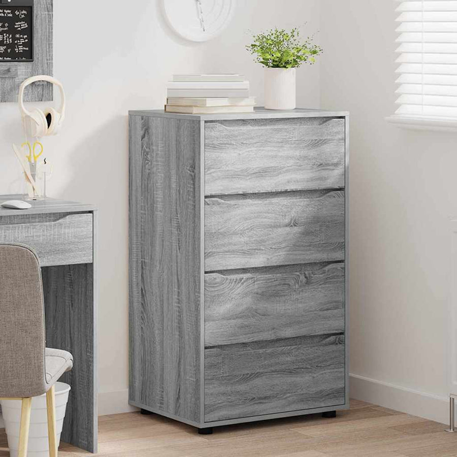 Opslagkasten 2 pcs Grijs Sonoma 60 x 48 x 105 cm Bewerkt hout