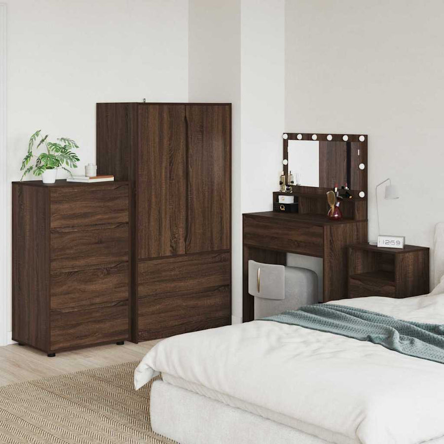 Opslagkasten 2 pcs Bruin Eiken 60 x 48 x 105 cm Bewerkt hout