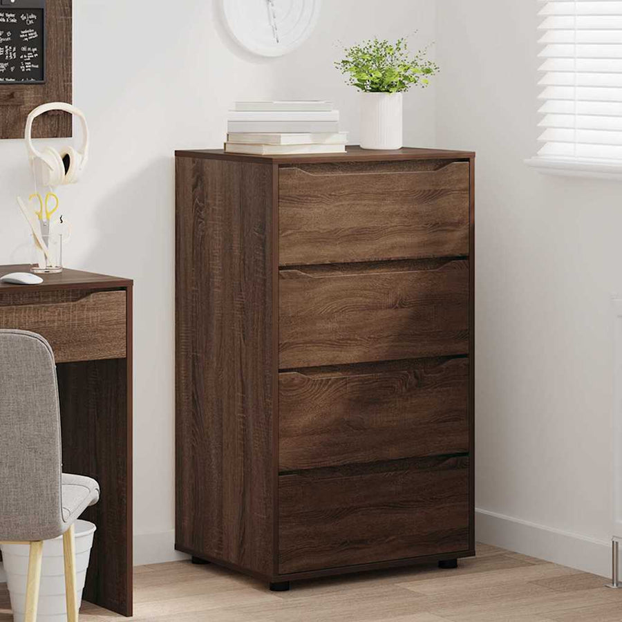 Opslagkasten 2 pcs Bruin Eiken 60 x 48 x 105 cm Bewerkt hout