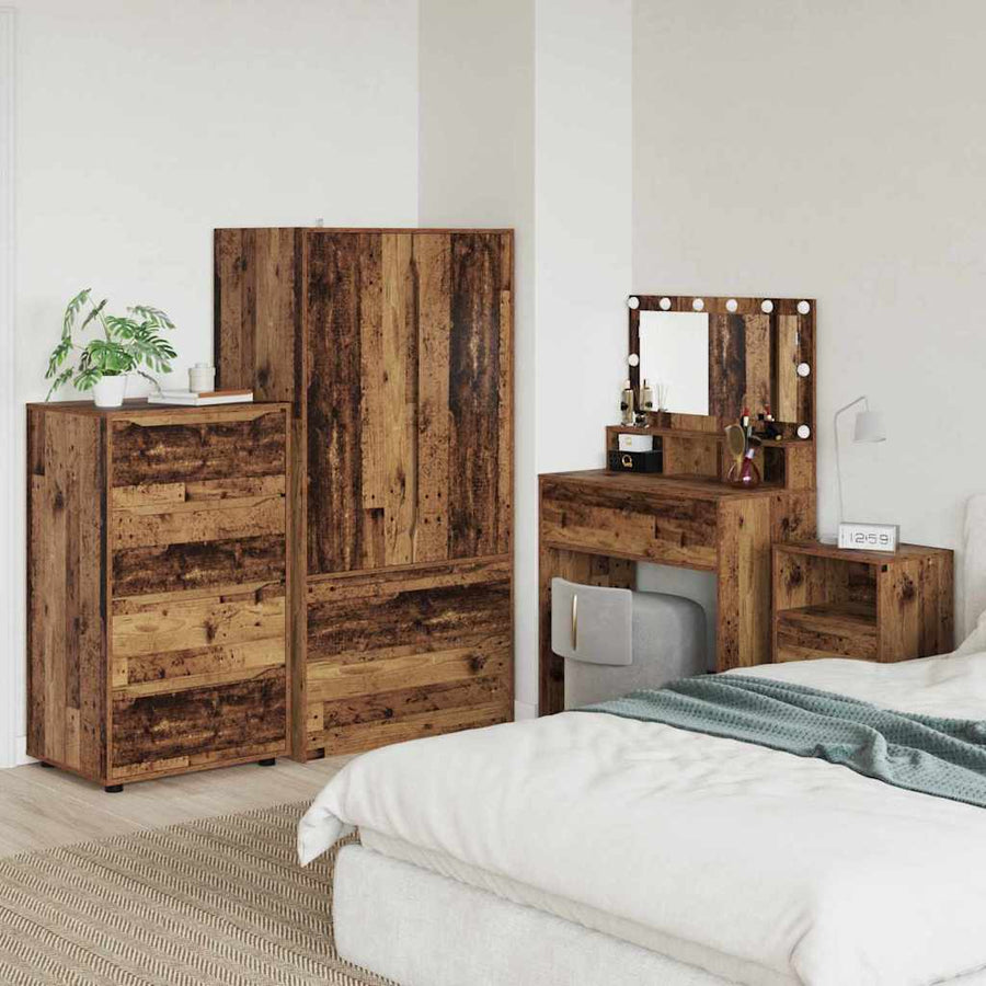 Opslagkasten 2 pcs Oud Hout 60 x 48 x 105 cm Bewerkt hout