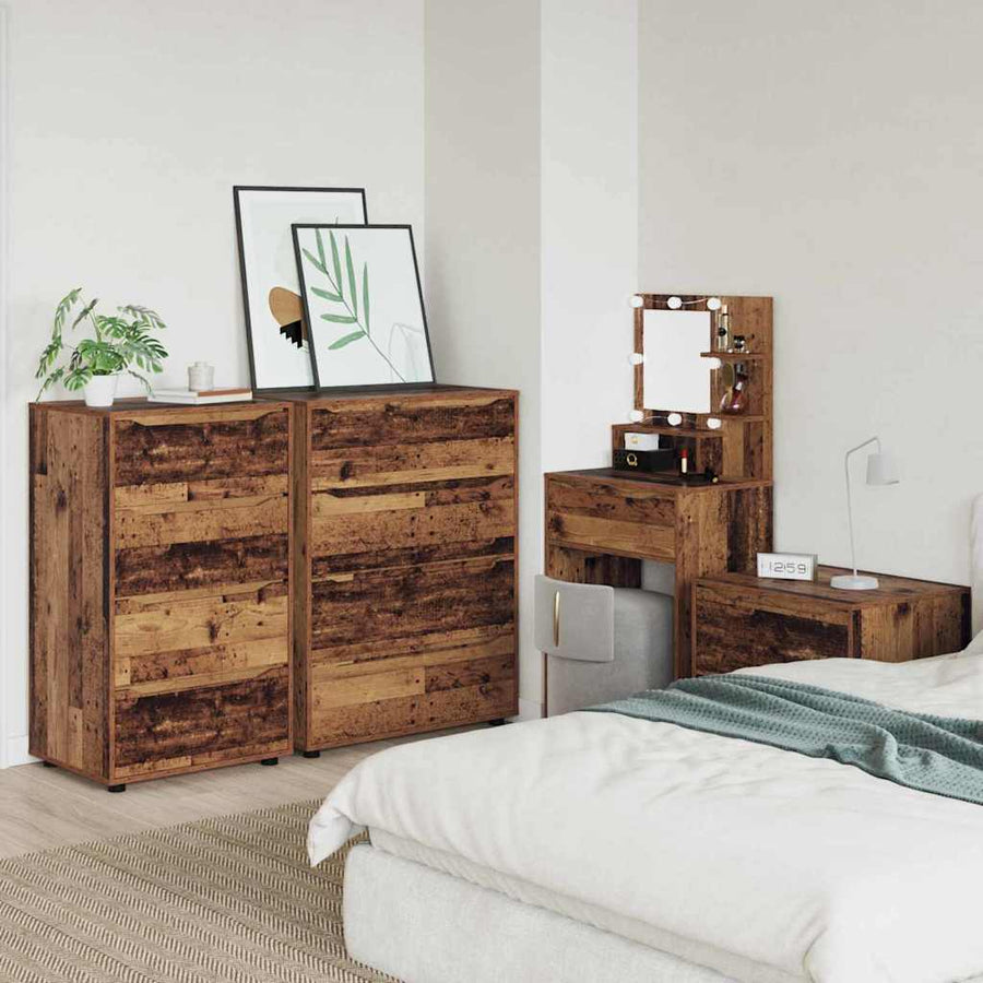 Opslagkasten 2 pcs Oud Hout 60 x 48 x 105 cm Bewerkt hout